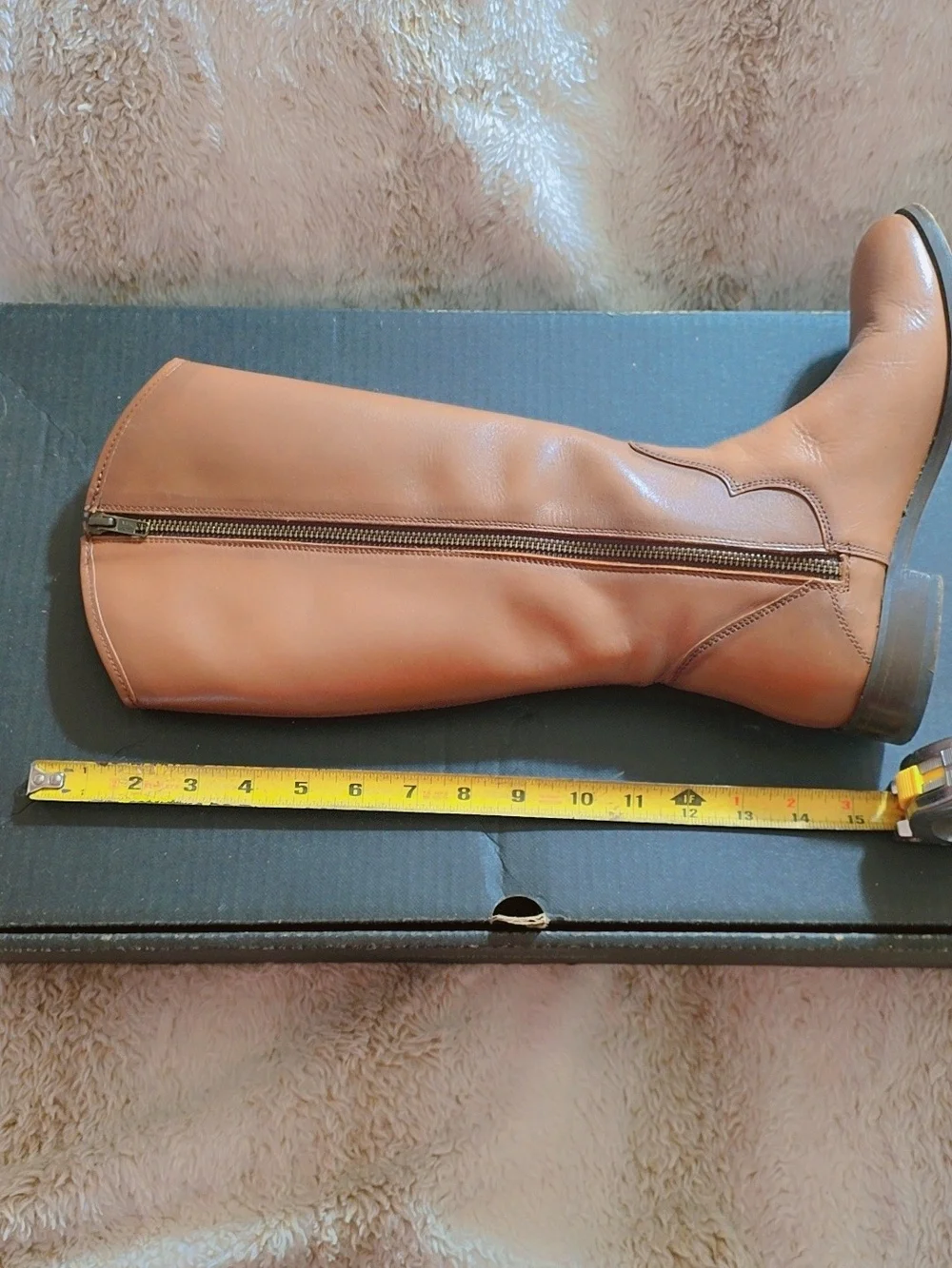 Men's Classic Brown Leather Zip Riding Boots